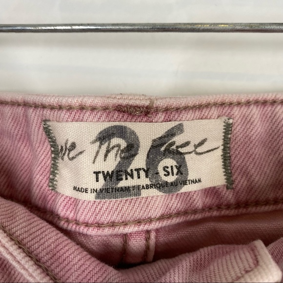 FREE PEOPLE Bailey Denim Mini Skirt Jungle Flower Pink 26 - Picture 5 of 6